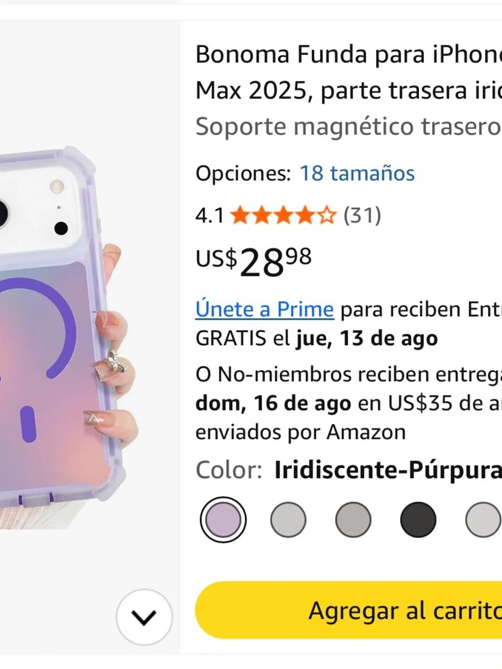 Purple iPhone MagSafe Compatible Dual-Layer Protective Case